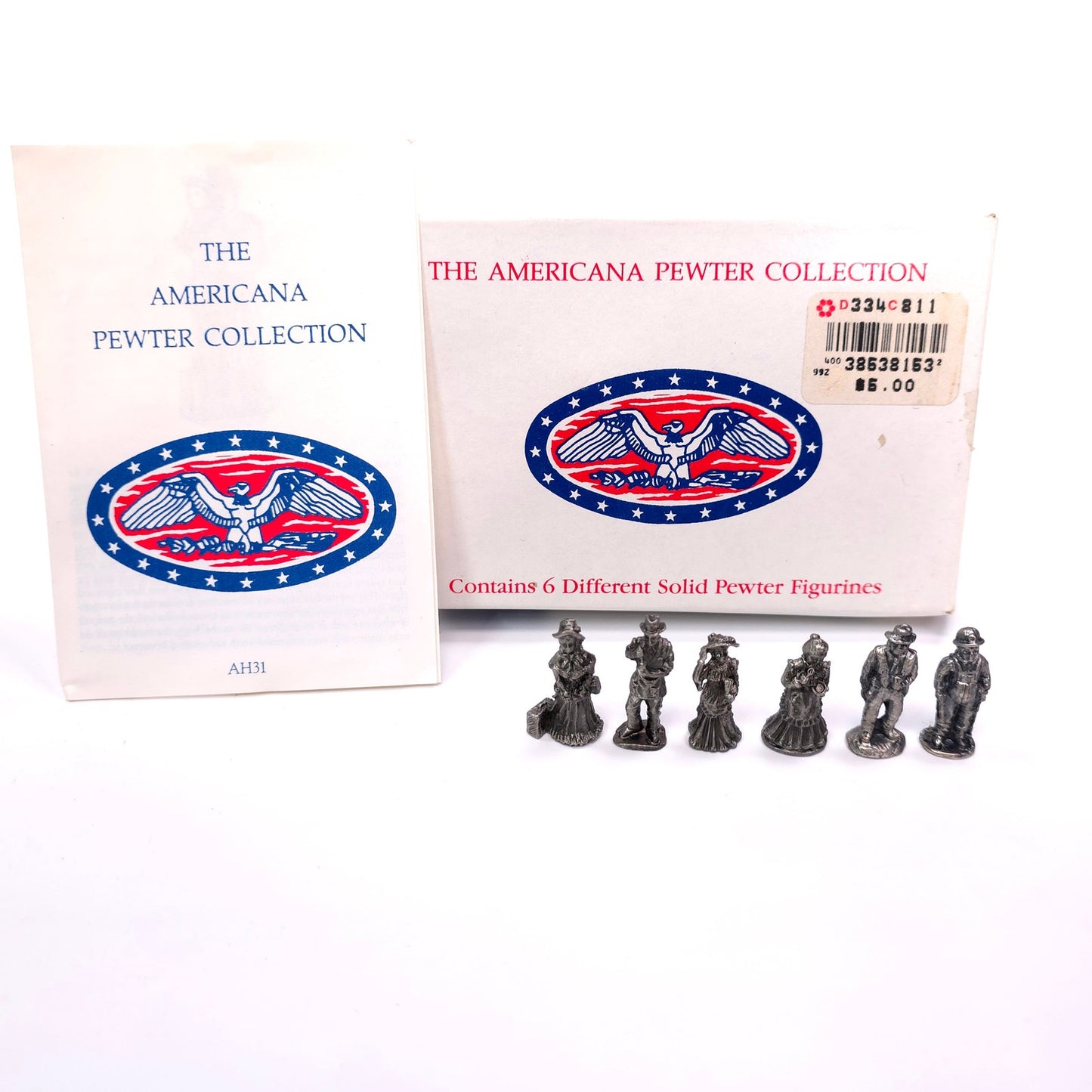 Lot of 6 Pewter Figures 1993 The Americana Pewter Collection AH31