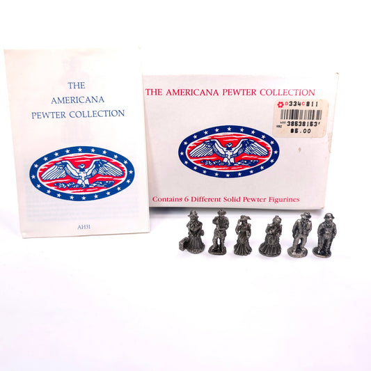 Lot of 6 Pewter Figures 1993 The Americana Pewter Collection AH31