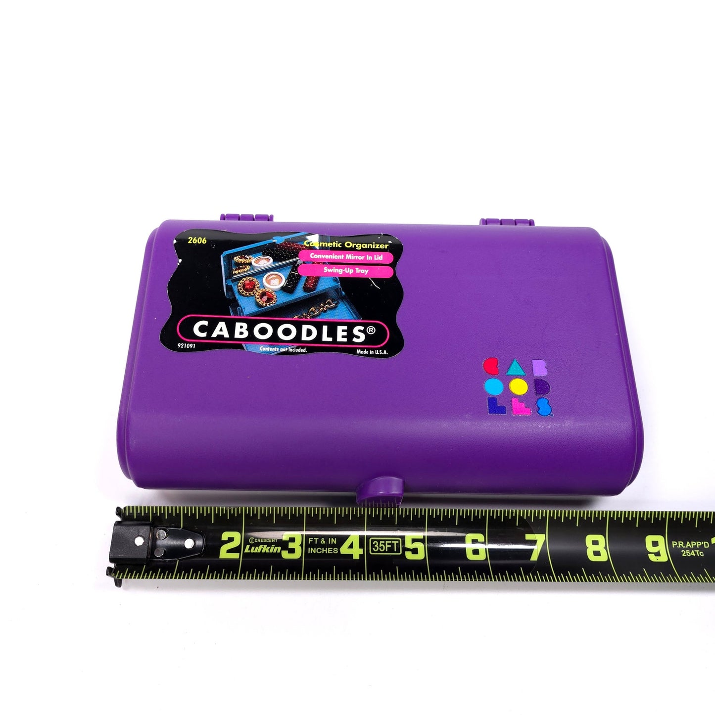 Vintage Caboodles Small Cosmetic Makeup Jewelry Box w/ Mirror Purple 2606