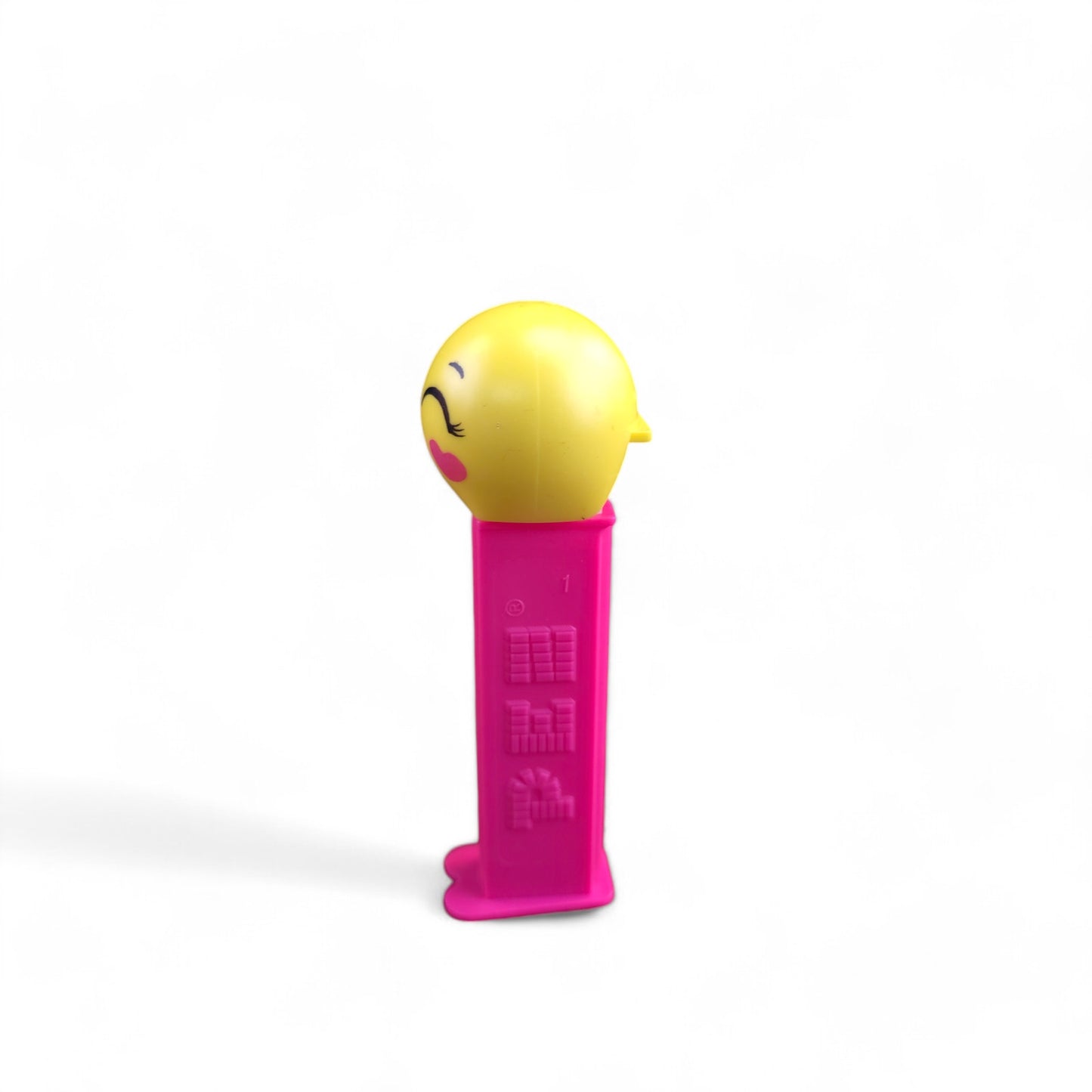 PEZ Emoji Blowing Kiss Wink Footed Candy Dispenser 2016 Pink