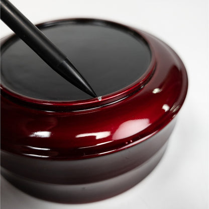 Lacquered Japanese Tea Lidded Trinket Box Container Floral Design w/ Tassel