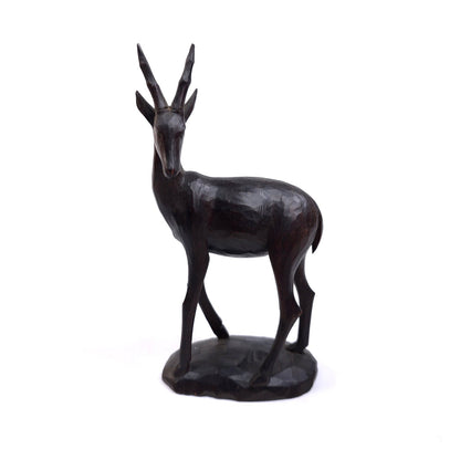 Vintage MCM Hand Carved Wooden Antelope Gazelle Figurine