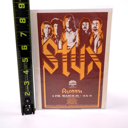 Vintage Styx Concert Flyer Handbill March 29 70's Aladdin Theatre Las Vegas