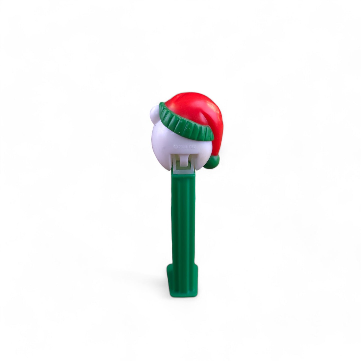 PEZ Christmas Polar Bear with Santa Hat Footed Candy Dispenser 2009 Green