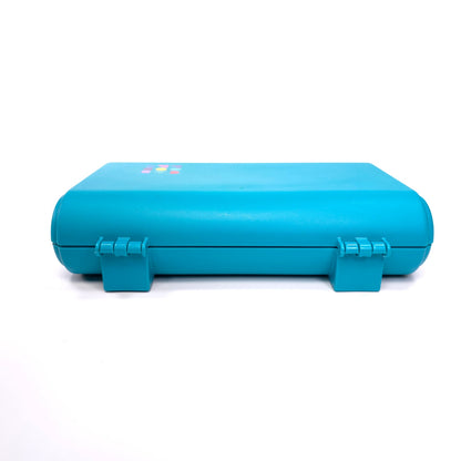 Vintage Caboodles Small Cosmetic Makeup Jewelry Box w/ Mirror Teal 2606