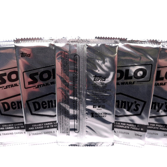 Lot of 5 Star Wars Solo 2018 Topps Denny's Trading Card Packs Disney