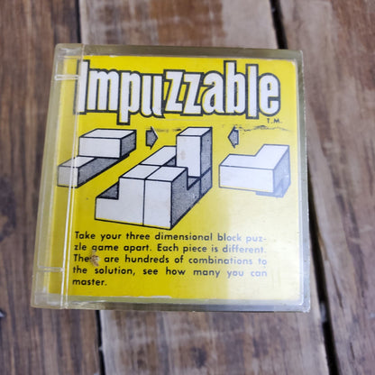 The Tough Impuzzable Yellow Plastic Vintage 1970 Toy Puzzle Brain Teaser 3D