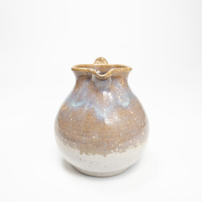 Vintage Artisian Studio Signed Clay Pitcher Twist Handle