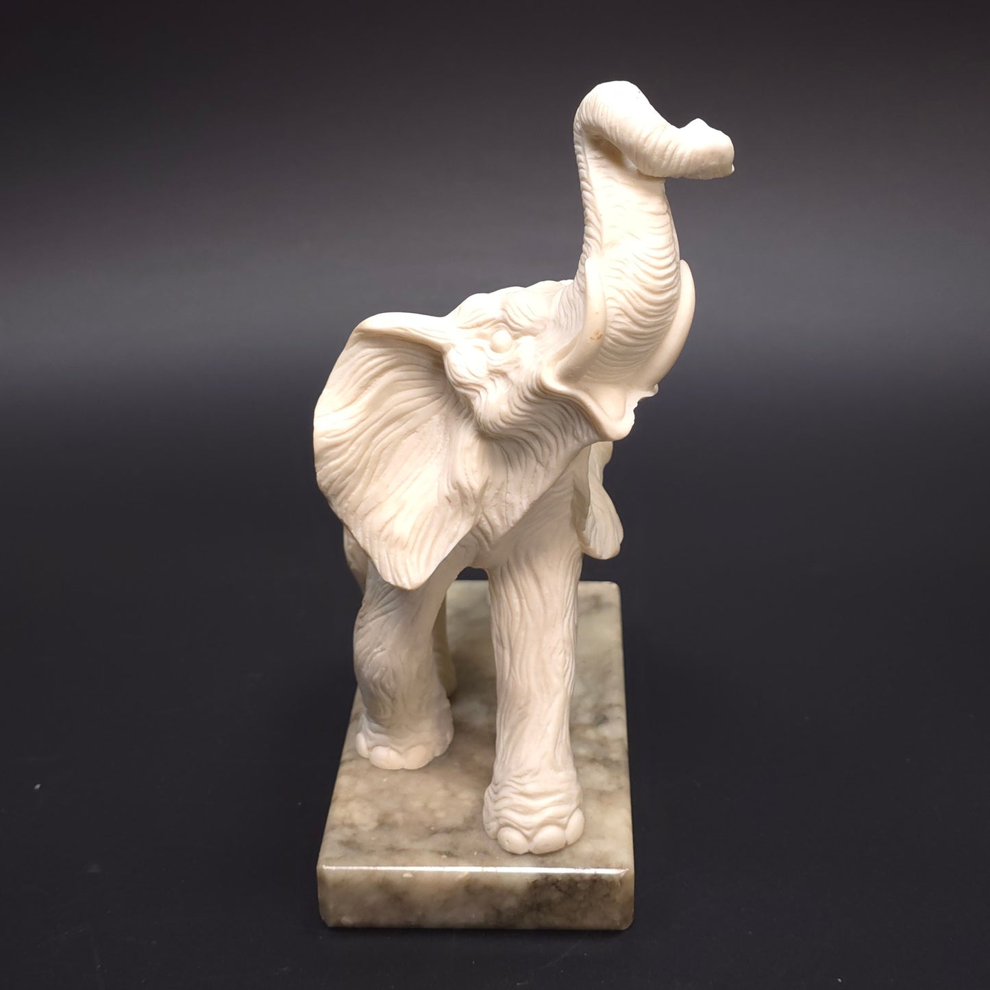 Hand Carved Alabaster Elephant Statue Italy