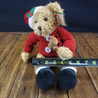 Avon Sammy Santa Plush 12" Toy Bear & Mini Bear Russ Berrie & Co. Item F661851
