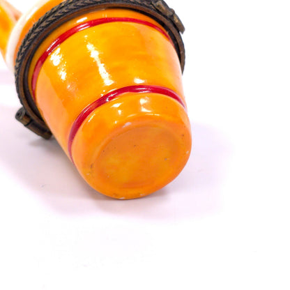 Porcelain Hinged Keepsake Trinket Box Pot Seat Fruit Berry Design