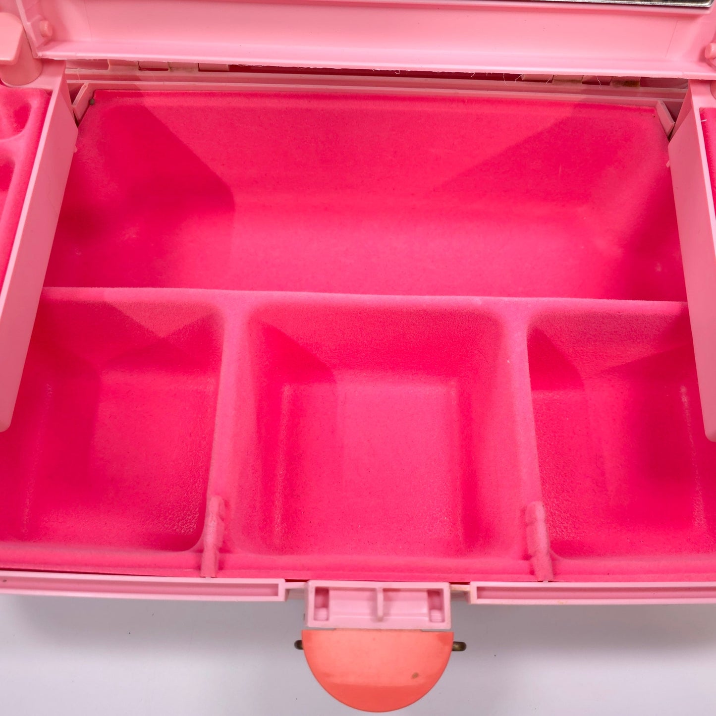 Vintage Caboodles Large Case Cosmetic Makeup Jewelry Box Pink 2425