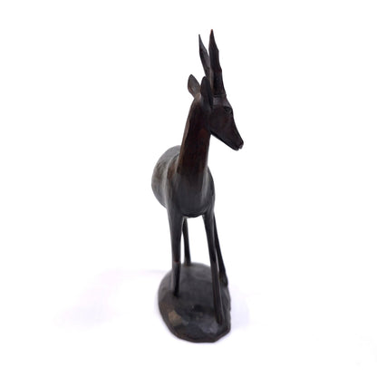 Vintage MCM Hand Carved Wooden Antelope Gazelle Figurine