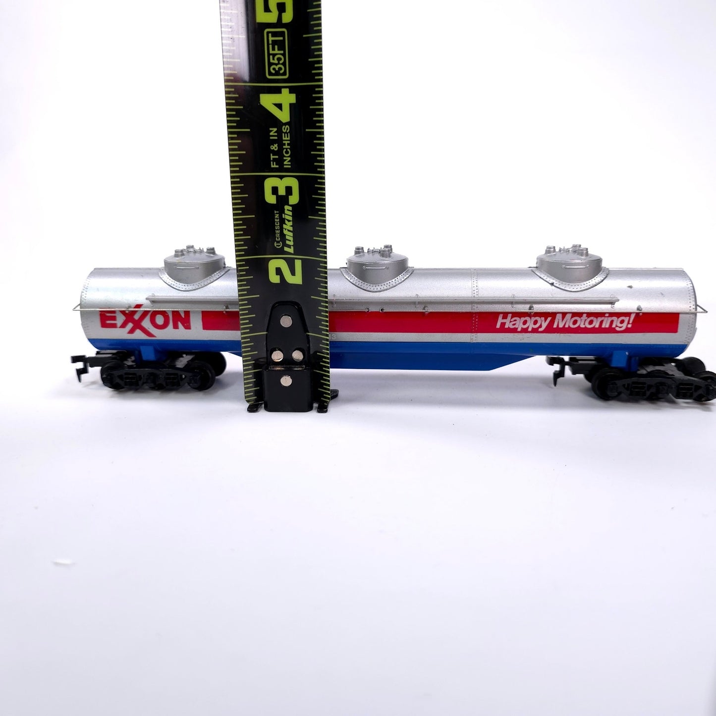 Tyco HO Scale Exxon Triple 3 Dome Tanker Train Car Happy Motoring