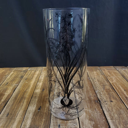 Clear Glass Vase with Hyacinth Flower Overlay - Elegant Home Decor