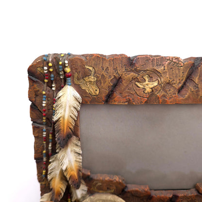 Native American 3D 6x4 Photo Picture Frame Pottery Beads Feathers Corn Indian