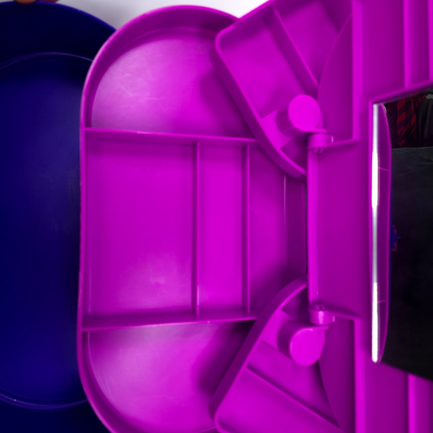 Caboodles Medium Cosmetic Makeup Jewelry Box w/ Mirror Purple Teal Pink 2640