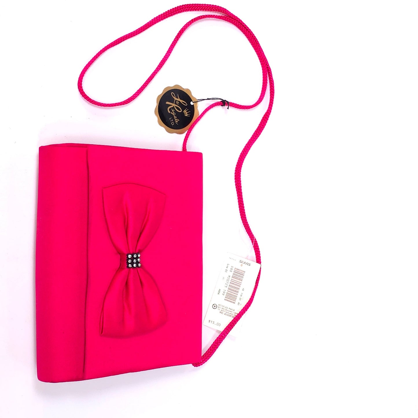 Vintage La Regak LTD Pink w/ Black Bow Shoulder Bag Purse w/ Tag