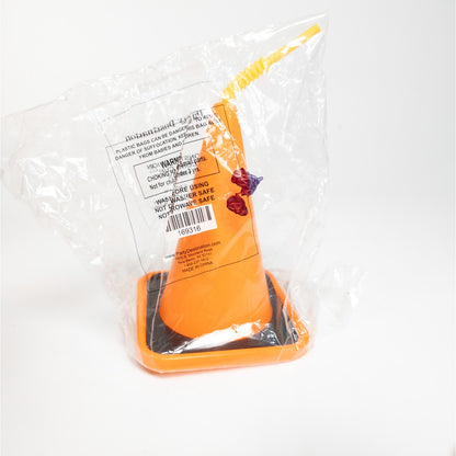 Traffic Cone Drink Cup w/ Straw Construction Party Destination Fun Beverage