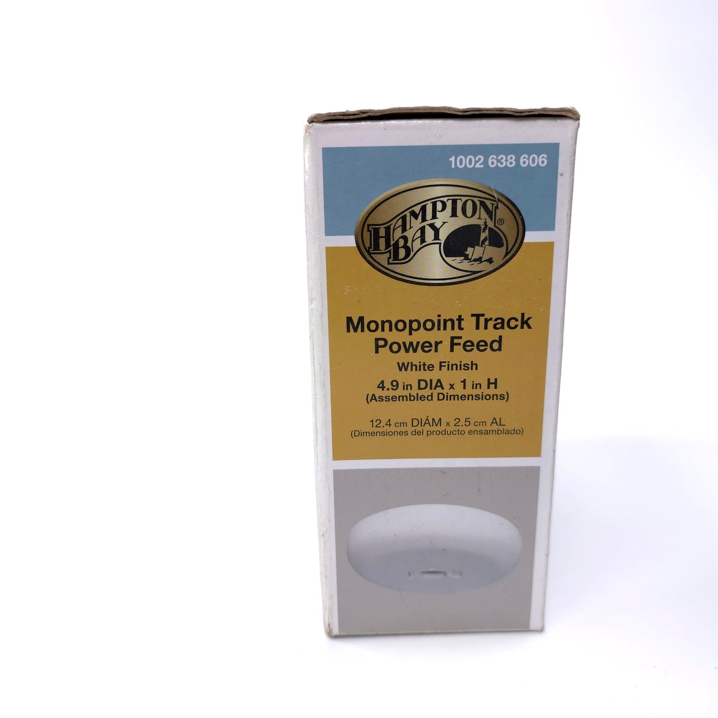 Hampton Bay Monopoint Track Power Feed White Finish 4.9 DIA x 1 H in