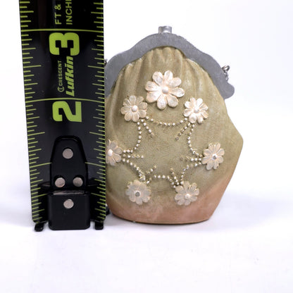 Vintage K's Collection Mini Purse w/ Handle Figurine Paperweight Floral Pattern