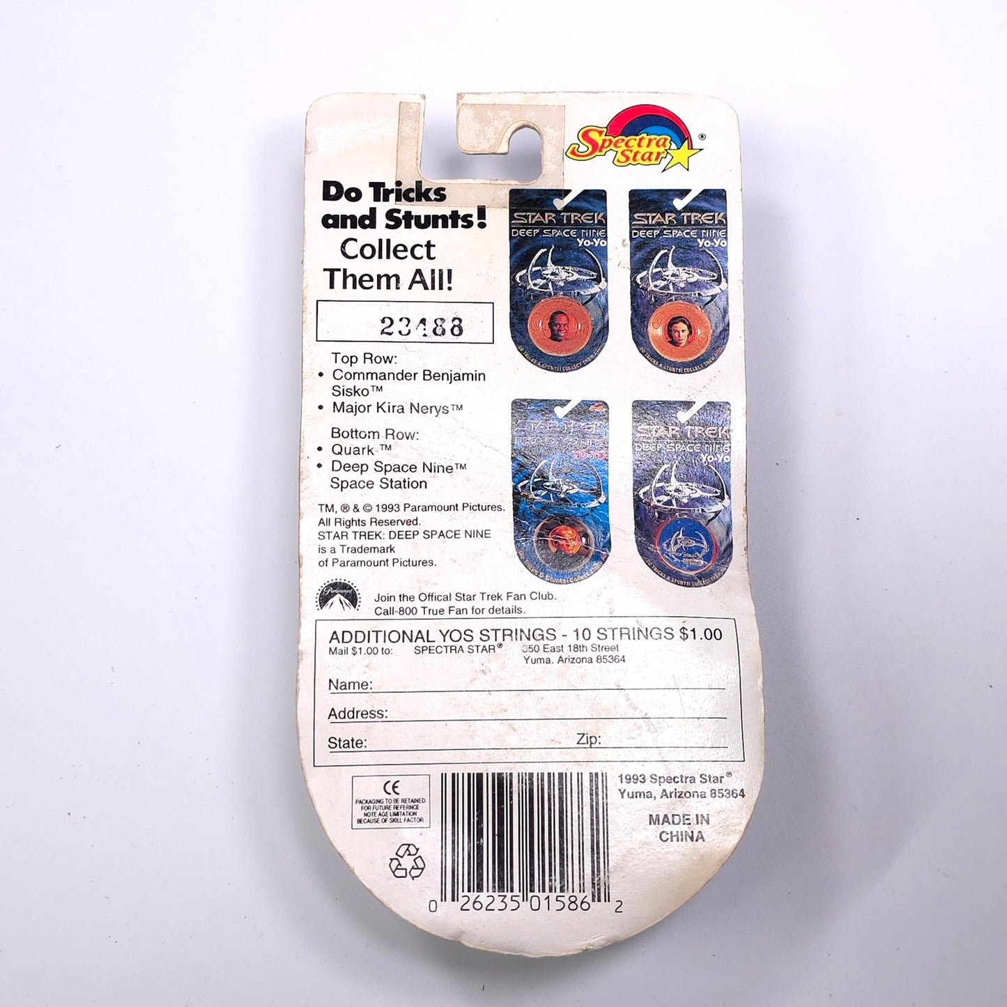 Sealed Vintage 1993 Star Trek Deep Space Nine Quark Gold Yo Yo 23488