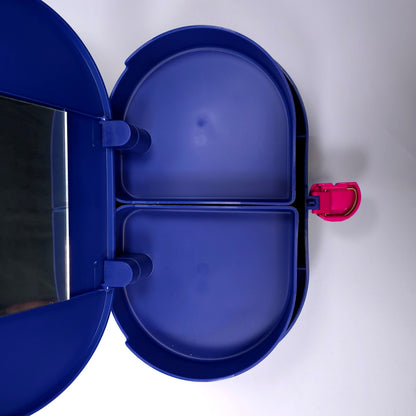 Caboodles Medium Cosmetic Makeup Jewelry Box w/ Mirror Blue Gray 2615