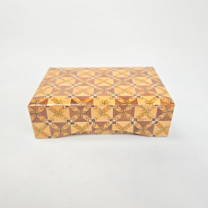 Vintage Yoseki Elaborate Mosaic Wood Box Jewelry Trinket Japan