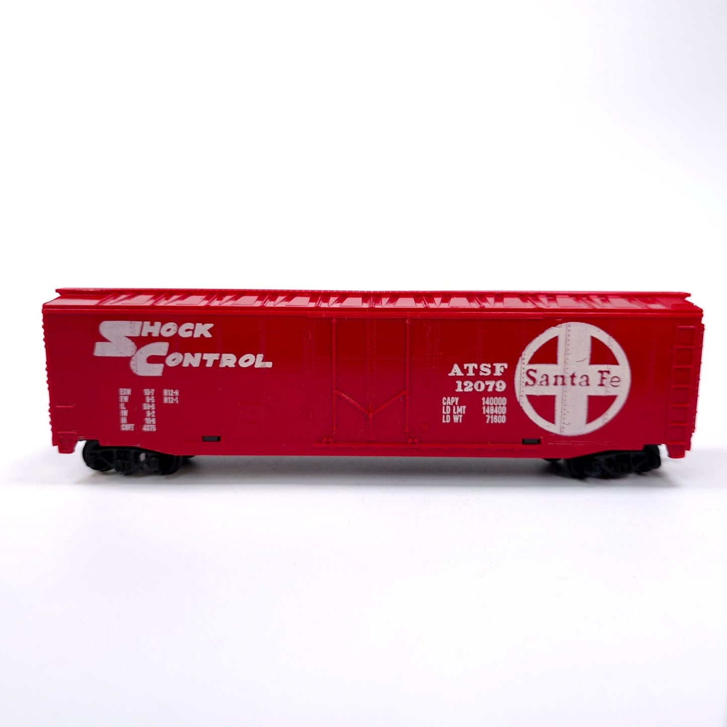 Tyco HO Scale Santa Fe ATSF 12079 Shock Control Red Train Car