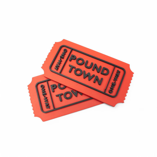 3D Pound Town Tickets One Way Valentines Holiday Birthday Gag Funny Joke Gift