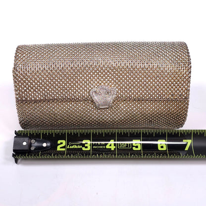 Vintage Saks Fifth Avenue Metal Mesh Evening Clutch Concho Clasp