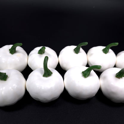 Lot of 12 White Plastic Pumpkin Fall Home Decor