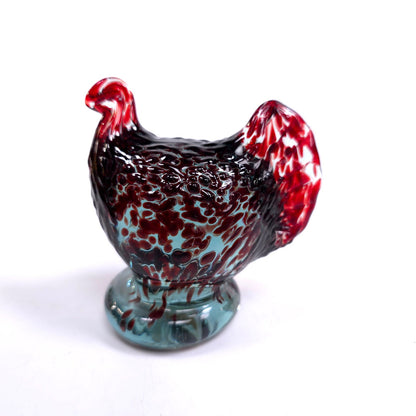 Vintage Becraft Hand Blown Glass Chicken Hen Rooster Turkey Paper Weight Ozarks