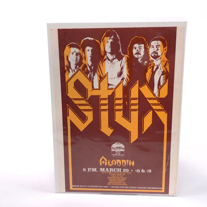 Vintage Styx Concert Flyer Handbill March 29 70's Aladdin Theatre Las Vegas