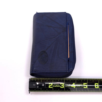 Buxton Blue Leather Wallet Clutch Card ID Cash Coins Compartments