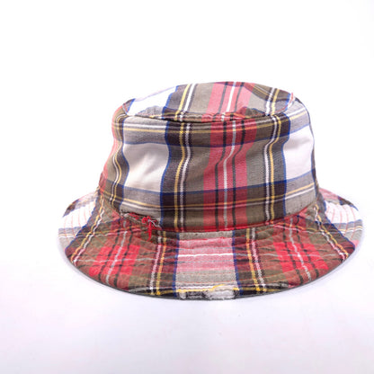 Distressed Madras Plaid Bucket Hat Cap Size XS 20 3/4" Circumference