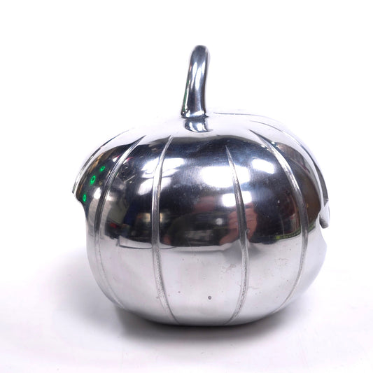 Polished Steel Heavy Jack O Lantern Votive Candle Holder