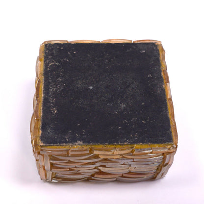 Glass Title Weave / Ceramic Base Basket Keepsake Trinket Box