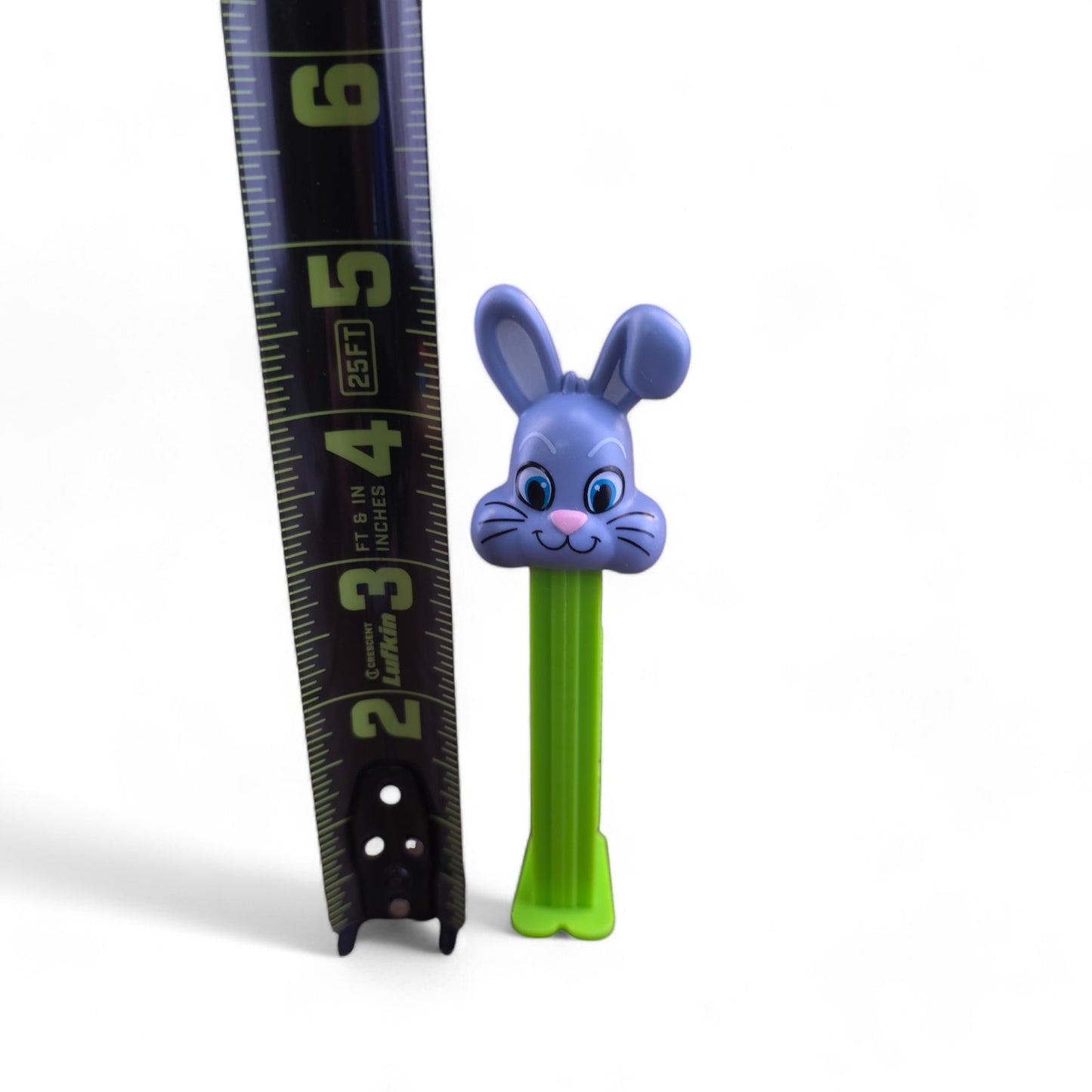 PEZ Easter Gray Floppy Ear Bunny Footed Candy Dispenser 2013 Retired Green