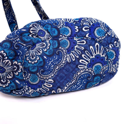 Vera Bradley Large Blue Bandana Shoulder Tote Bag Purse