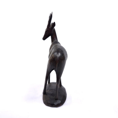 Vintage MCM Hand Carved Wooden Antelope Gazelle Figurine
