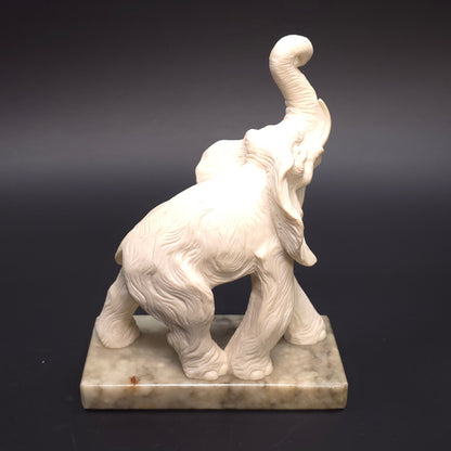 Hand Carved Alabaster Elephant Statue Italy