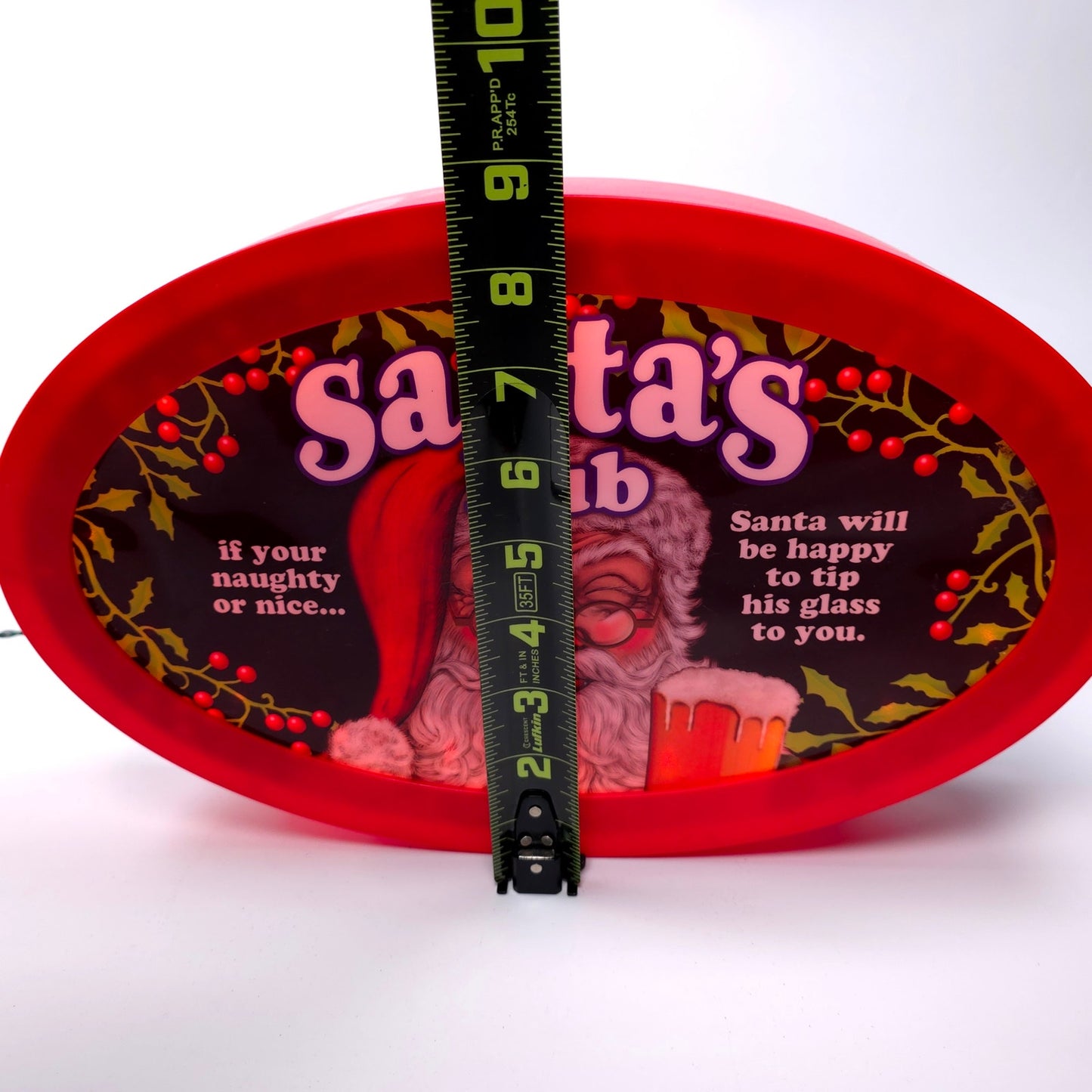 Santa's Pub Light Up Sign Happy Hour Beer Man Cave Christmas