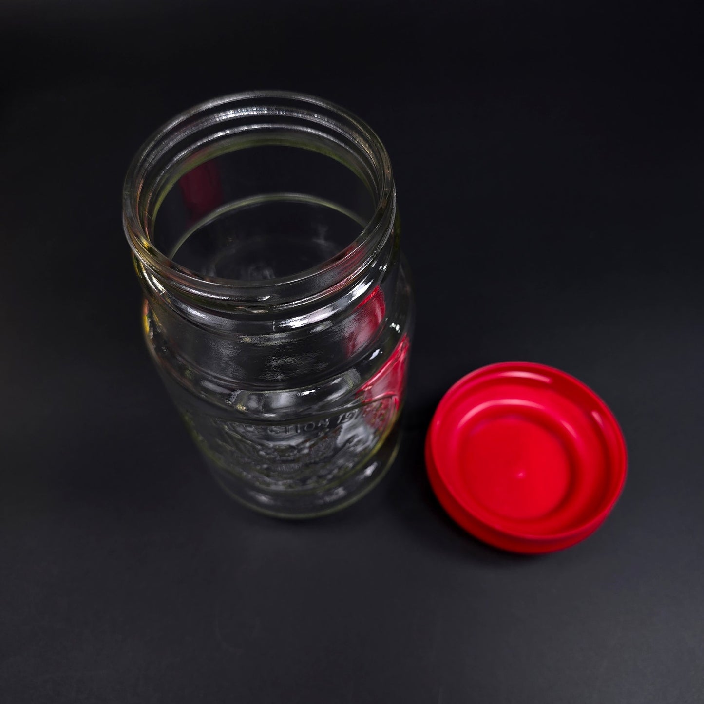 Vintage Anchor Hocking 1976 Election Glass Canister Jar w/ Red Screw On Lid