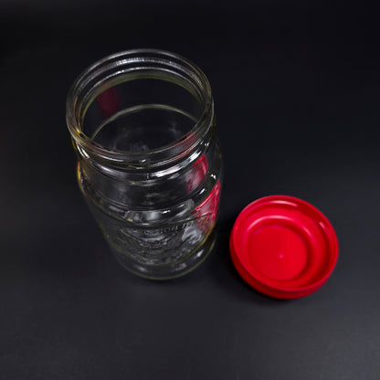 Vintage Anchor Hocking 1976 Election Glass Canister Jar w/ Red Screw On Lid