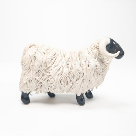 Vintage Tom Macki Porcelain Spaghetti Ram Figurine