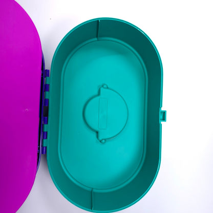 Caboodles Medium Cosmetic Makeup Jewelry Box w/ Mirror Purple Teal Pink 2640