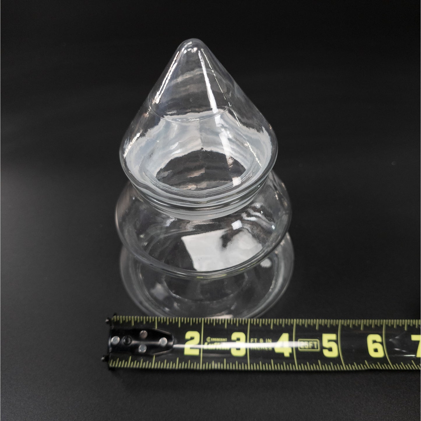 6 inch Clear Glass Tree Canister Candy Treat Jar Holiday Home Decor