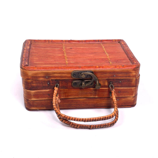 Wooden Suitcase Trinket Keepsake Box Rustic home Decor
