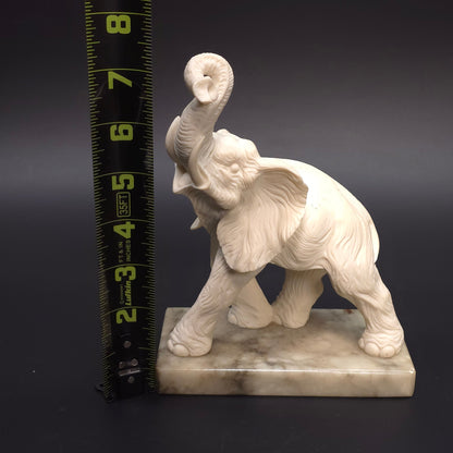 Hand Carved Alabaster Elephant Statue Italy
